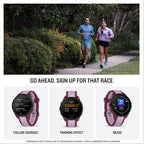 Garmin Forerunner 165, 43mm GPS running smartwatch, lightweight, AMOLED touchscreen, advanced training, insights & features, safety & tracking features, up to 11 days battery life, Black