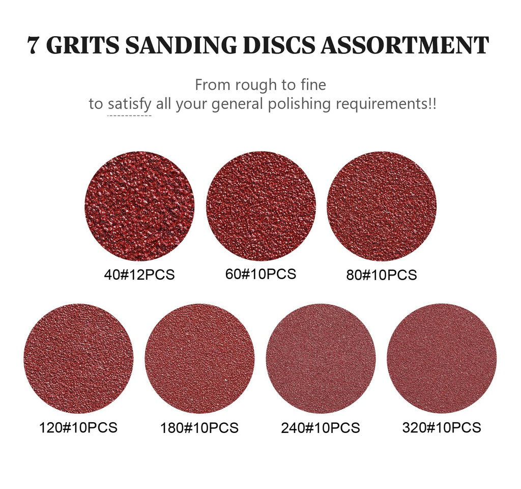 S SATC Sanding Discs 60 Grit 110Pcs Orbital Sander Discs 125mm Hook and Loop Round Orbital Sander Pads for Sanding