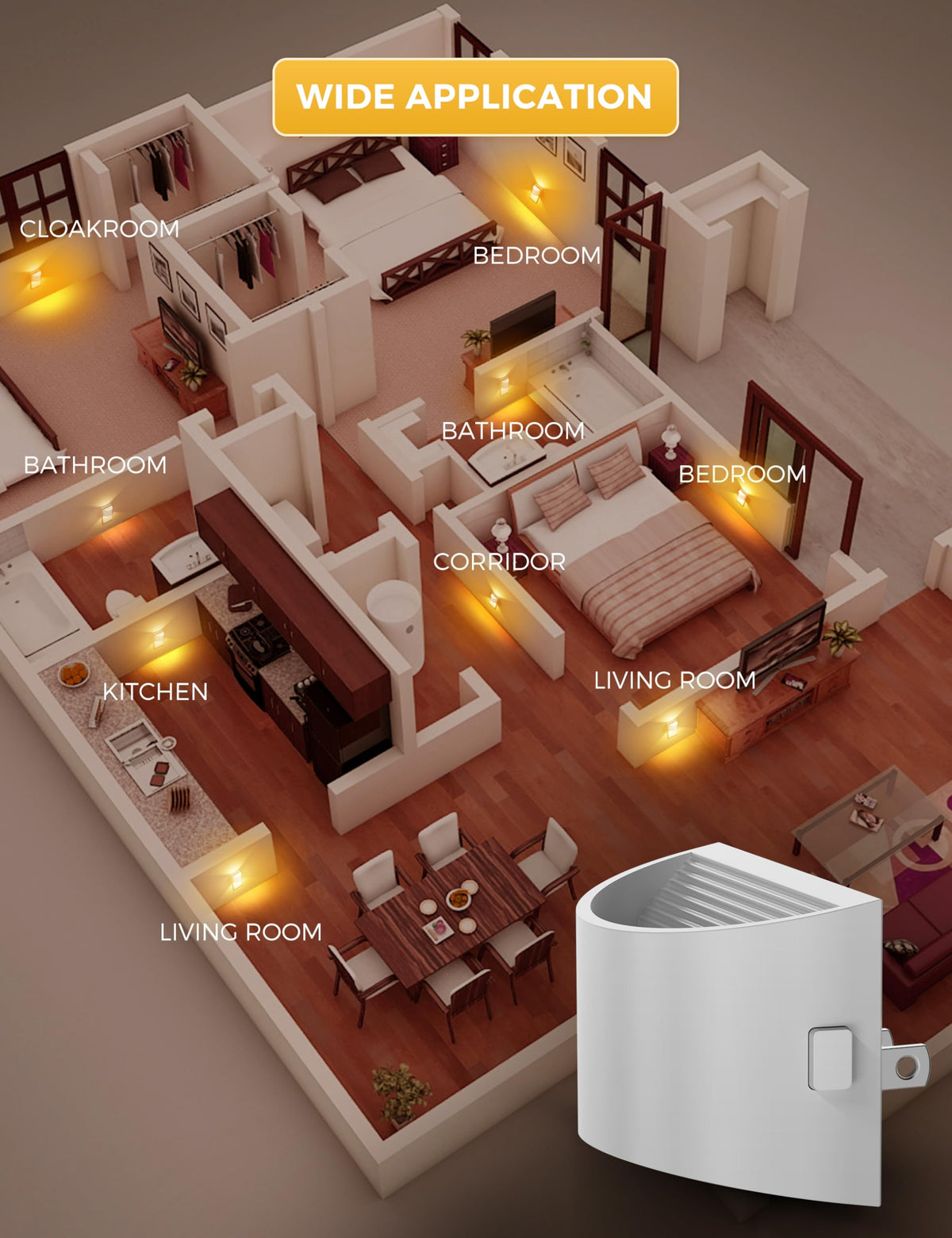 L LOHAS LED Night Lights Plug into Wall, Dimmable Night Light 2 Pack