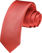 HISDERN Skinny Tie Solid Color 6cm Slim Ties for Men Wedding Classic Formal Business Necktie