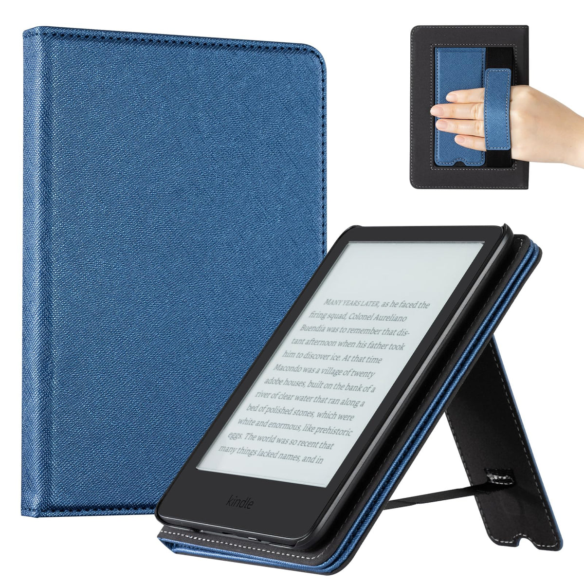 CoBak Case for 6" Kindle 11th Generation 2024 and 2022, Premium PU Leather Smart Cover with Auto Sleep/Wake for Kindle, Black