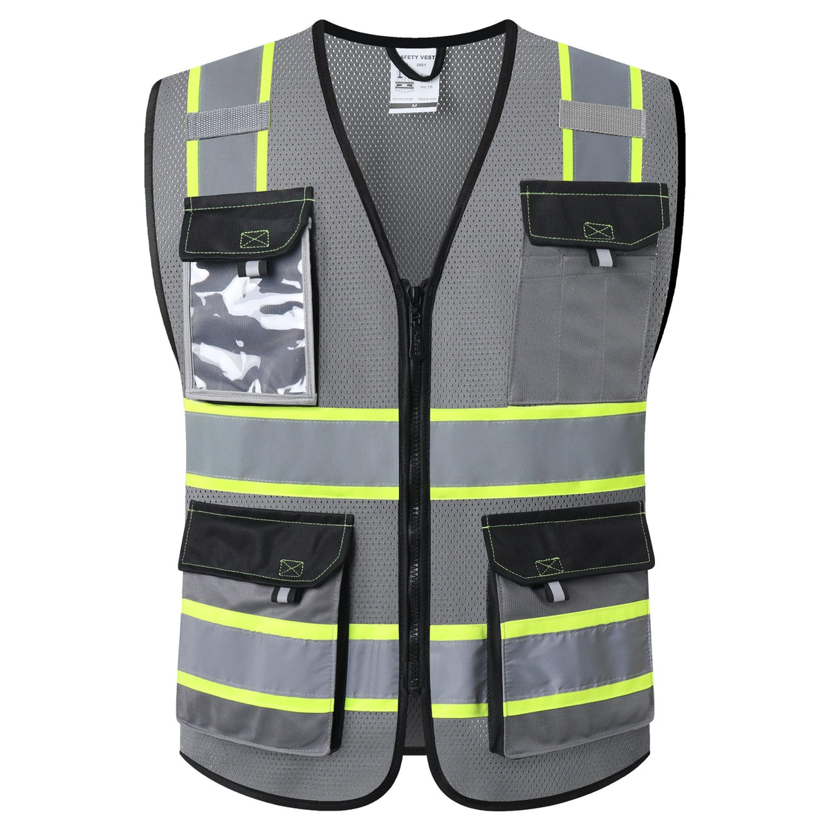 JKSafety Safety Vest for Men Women Hi Vis Reflective Vest JK220 OBlack L