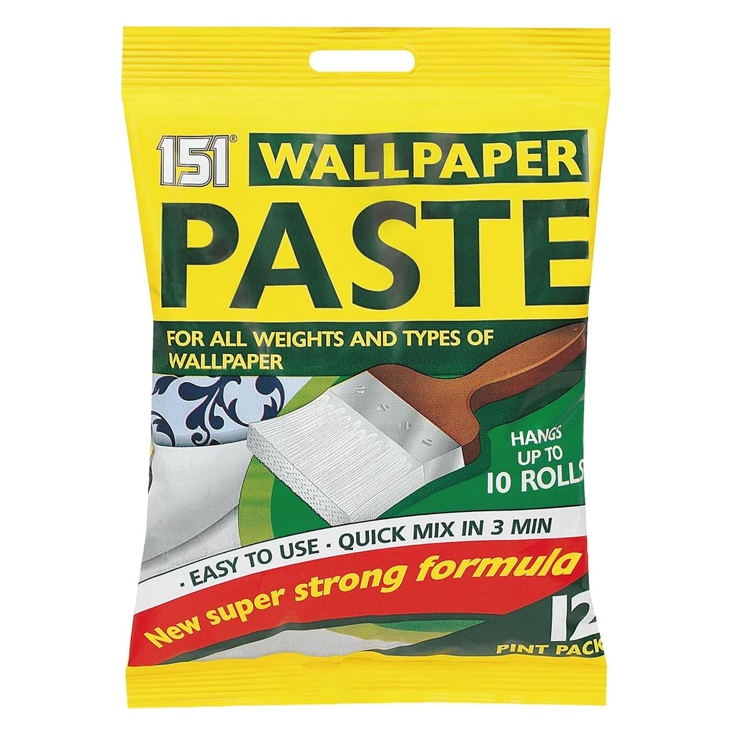151 All Purpose Wallpaper Paste | Super Strong Wall Paper Adhesive - Ready in 3 Minutes | Suitable for All Types & Weights of Wallpaper | Easy To Use - Hangs Up To 10 Rolls (12 Pints)