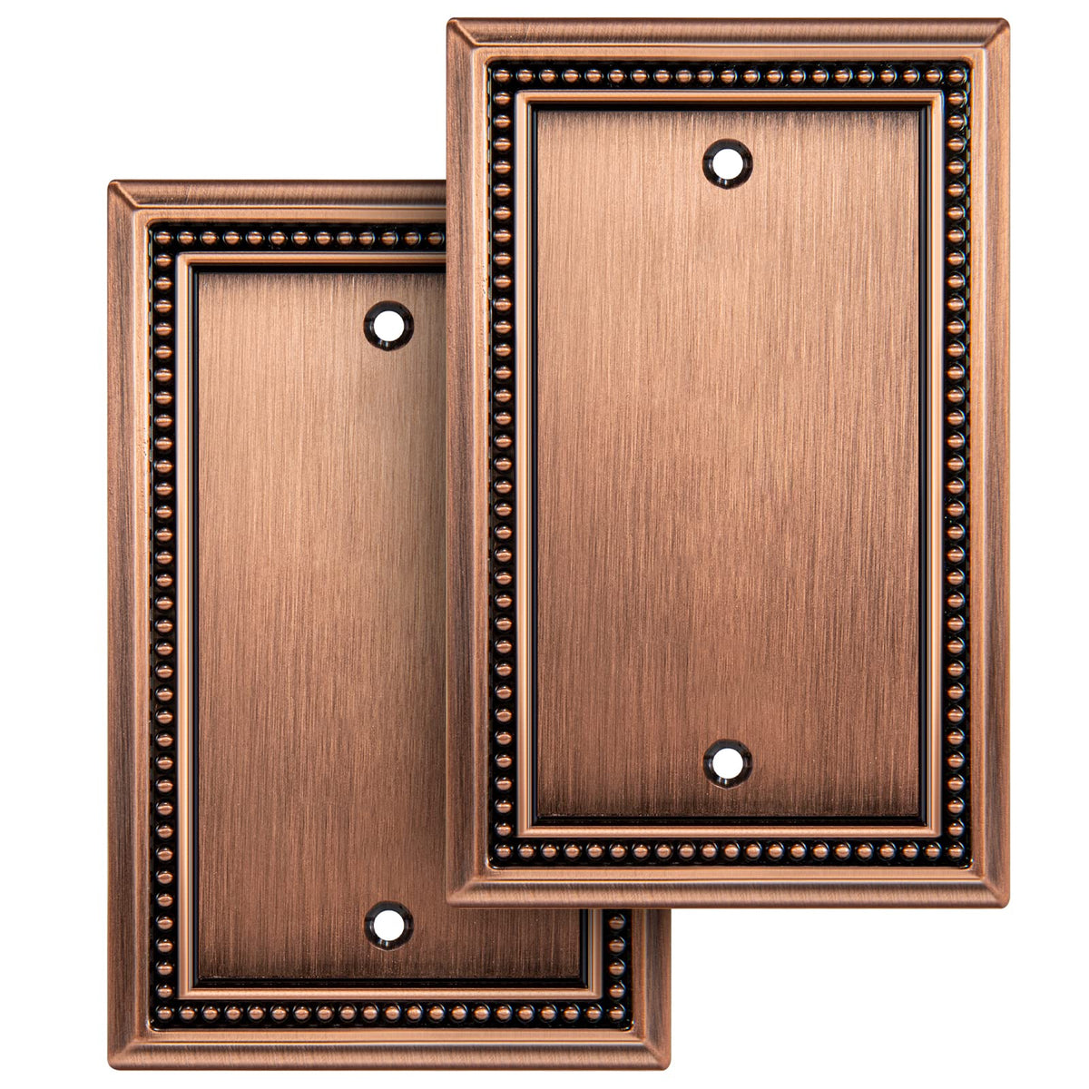 Sunken Pearls Heavy-Duty 4 Toggle Light Switch Plate, Antique Brass, 1 Pack