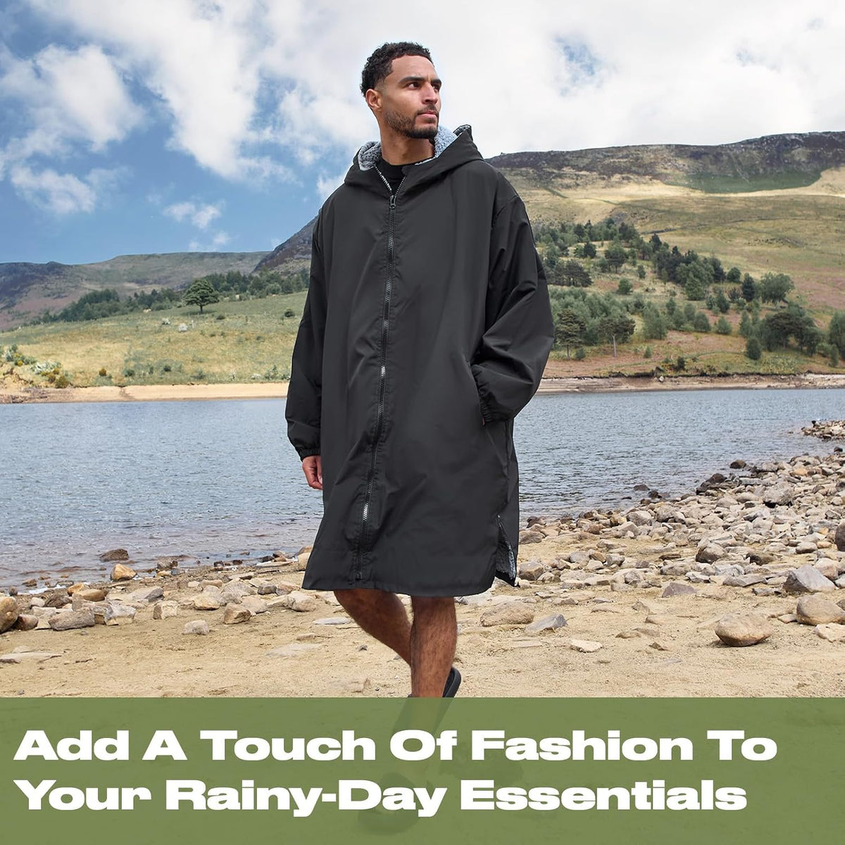 OHS Adults Drying Robe, Gifts for Women Outdoor Water-Resistant Changing Robe Womens Jacket Comfy Sherpa Privacy Robes for Women Men, Stay Dry Swimming Camping Drying Robes - S/M, L/XL