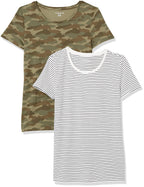 Amazon Essentials Women's Regular-Fit Short-Sleeve Crewneck T-Shirt, Multipacks