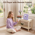 Portable CD Player with Bluetooth, Gueray Desktop CD Players for Home, Bulit-in Double HiFi Speakers, AUX&Headphone Jack, FM Radio Boombox with Remote Control, USB Port,LCD Display (Blue)