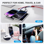 Amuvec Multi Charger Cable, 4 in 1 Fast Phone Charger Cables 1.2M Red