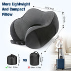 Cirorld Travel Pillow for Airplane, Neck Pillow for Travel, Memory Foam Travel Neck Pillow for Adults, Adjustable & Compact Flight Pillow, Ergonomic Neck Cushion, With Ear Plugs, Eye Mask, Carry Bag