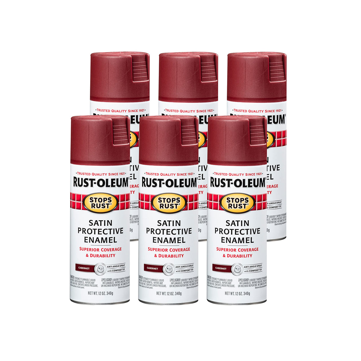 Rust-Oleum 7776830 Stops Rust Spray Paint, 12 oz, Flat Black