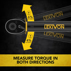 LEXIVON Torque Wrench 1/2-Inch Drive Click 10~150 Ft-Lb/13.6~203.5 Nm (LX-183)