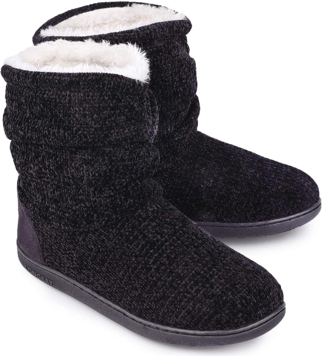 LongBay Women Slipper Boots Warm Memory Foam Indoor Outdoor House Shoe Gift
