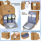 Dikaslon Baby Changing Bag Backpack, Large Nappy Back Pack Multifunction Baby Bags with Portable Changing Mat, Pacifier Holder, and Stroller Straps, for Mom and Dad