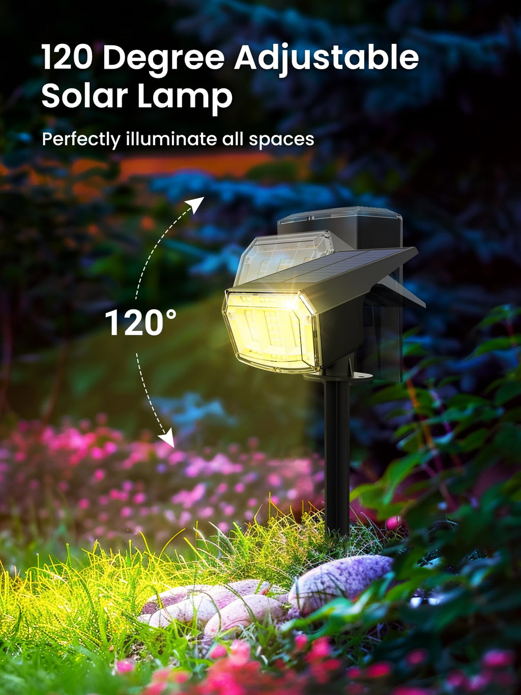 AUDERWIN Solar Spot Lights Outdoor Waterproof, 6 Packs, Neutral White