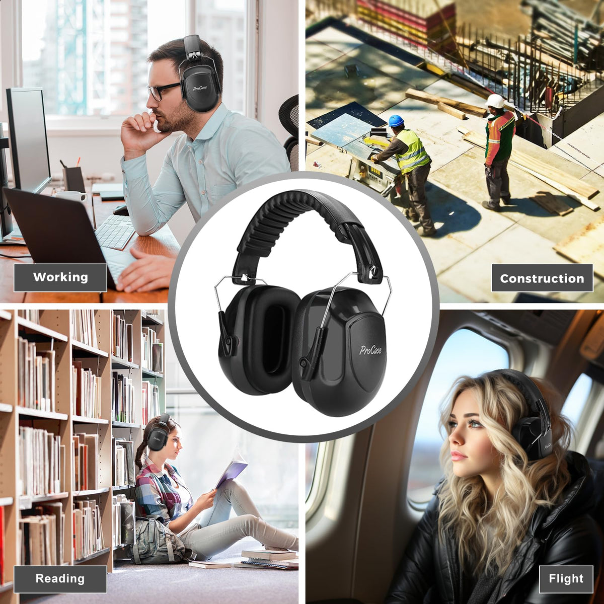 ProCase Hearing Protection Ear Muffs SNR 33dB, Noise Cancelling Headphones