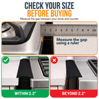 Linda’s Essentials Silicone Stove Gap Covers (2 Pack), Heat Resistant Oven Gap Filler Seals Gaps Between Stovetop and Counter, Easy to Clean Stove Gap Guard (21 Inches, Black)