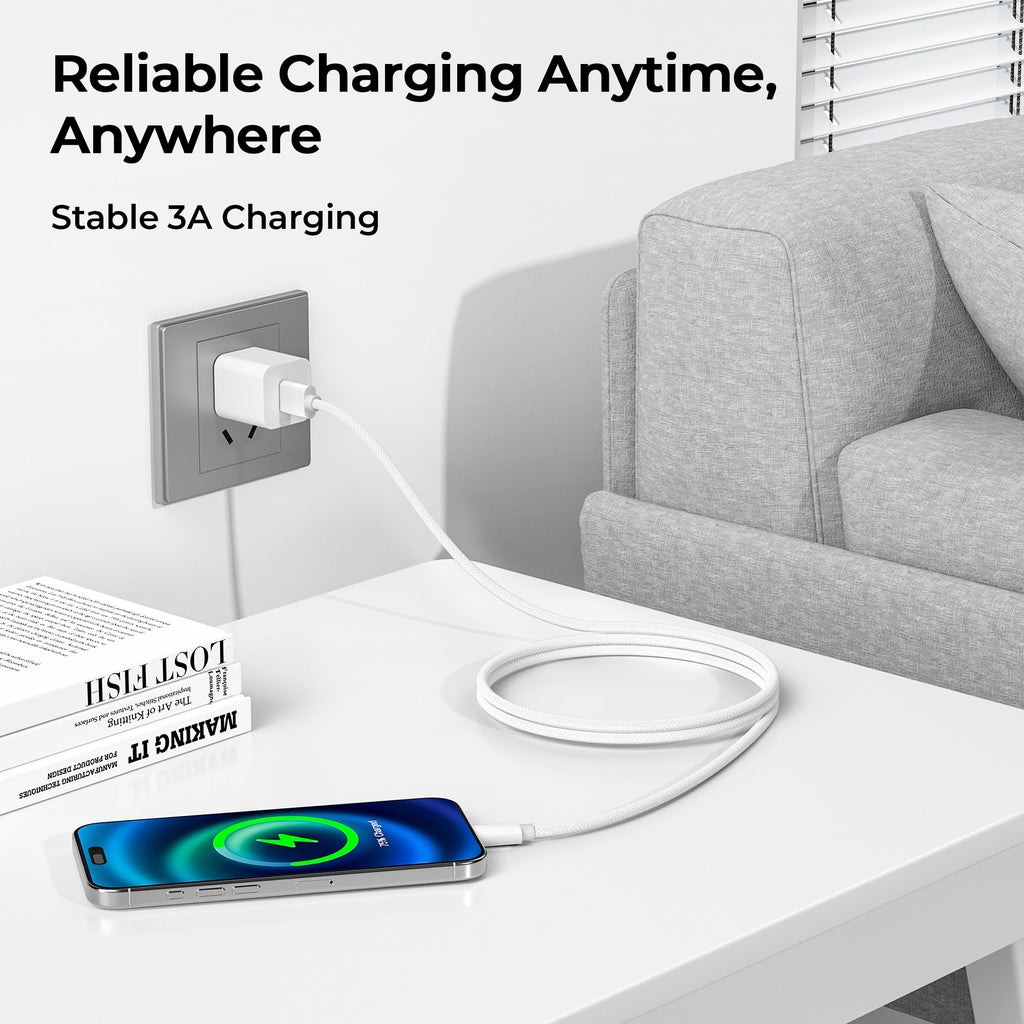 BASESAILOR USB A to USB C Charger Cable 3Pack 0.5/1/2M Black