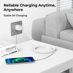 BASESAILOR USB A to USB C Charger Cable 3Pack 0.5/1/2M Black