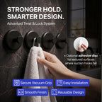HOME SO Suction Cup Hooks for Shower & Bathroom Towel Holder 2-Pack Black