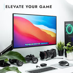 Invision Monitor Arm Desk Mount for 19-32 Inch Screens - VESA 75/100mm Desk Clamp Stand - Tool Free Height Adjustment with Tilt Swivel Rotate - Increased Load Capacity from 2-9kg MX200 Single Arm