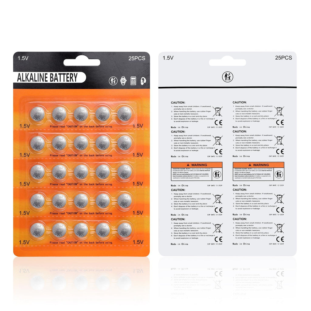 25 PCS LR44 AG13 357 303 SR44 A76 Battery 1.5V Button Coin Cell Batteries for Small Electronics