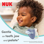NUK First Choice Classic Night Baby Dummies | 0-6 Months | Orthodontic Soothers that Glow in the Dark | 95% Baby Acceptance** | Blue | 2 Count