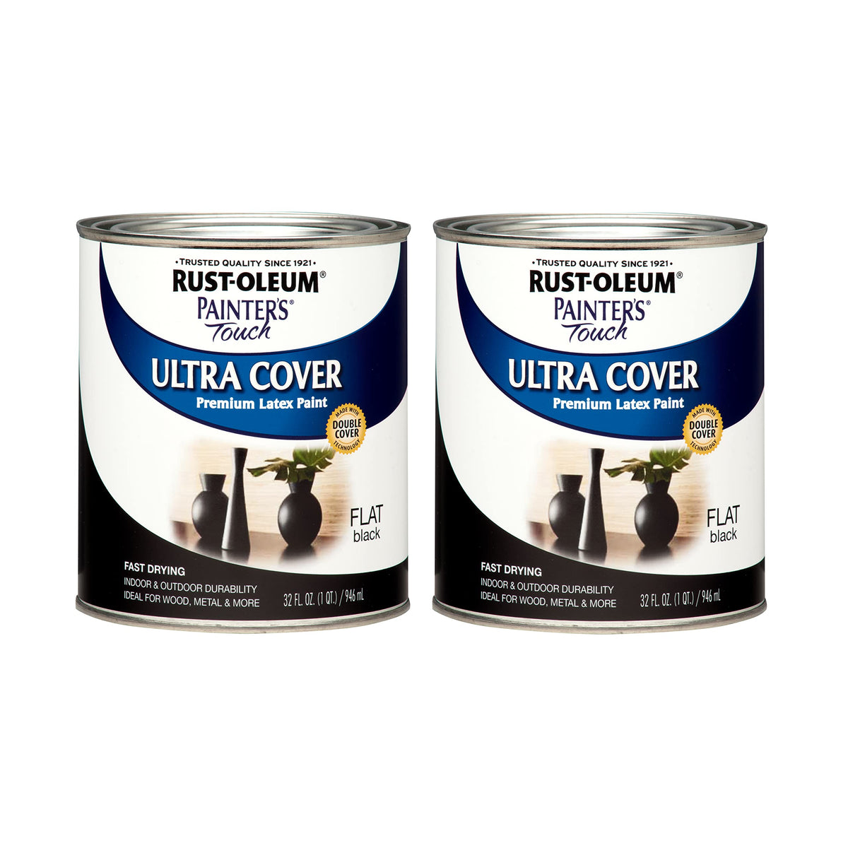 Rust-Oleum Painter's Touch Latex Brush-On Paint, Flat Black