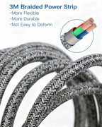 Addtam Extension Lead with USB Slots, Power Strips with 2 Way Outlets 4 USB