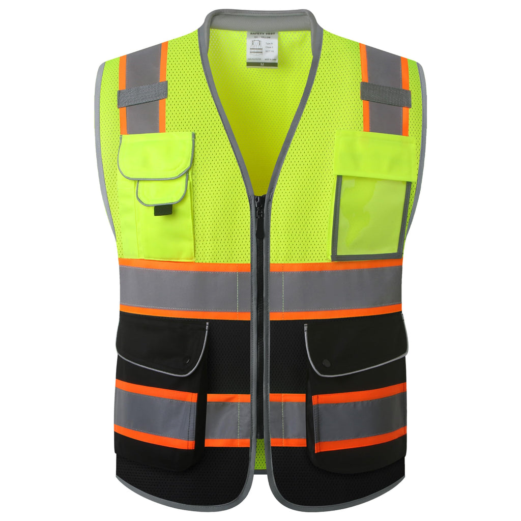JKSafety Safety Vest for Men Women Reflective Hi Vis JK150 Green 3XL