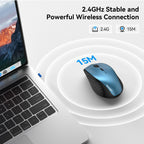 TECKNET Wireless Mouse for Laptop, 4800 DPI Optical Computer Mice with 6 Adjustable Levels, 30 Months Long Battery Life 2.4G Cordless USB Silent Mouse for Notebook, PC, Office Home Work -Grey