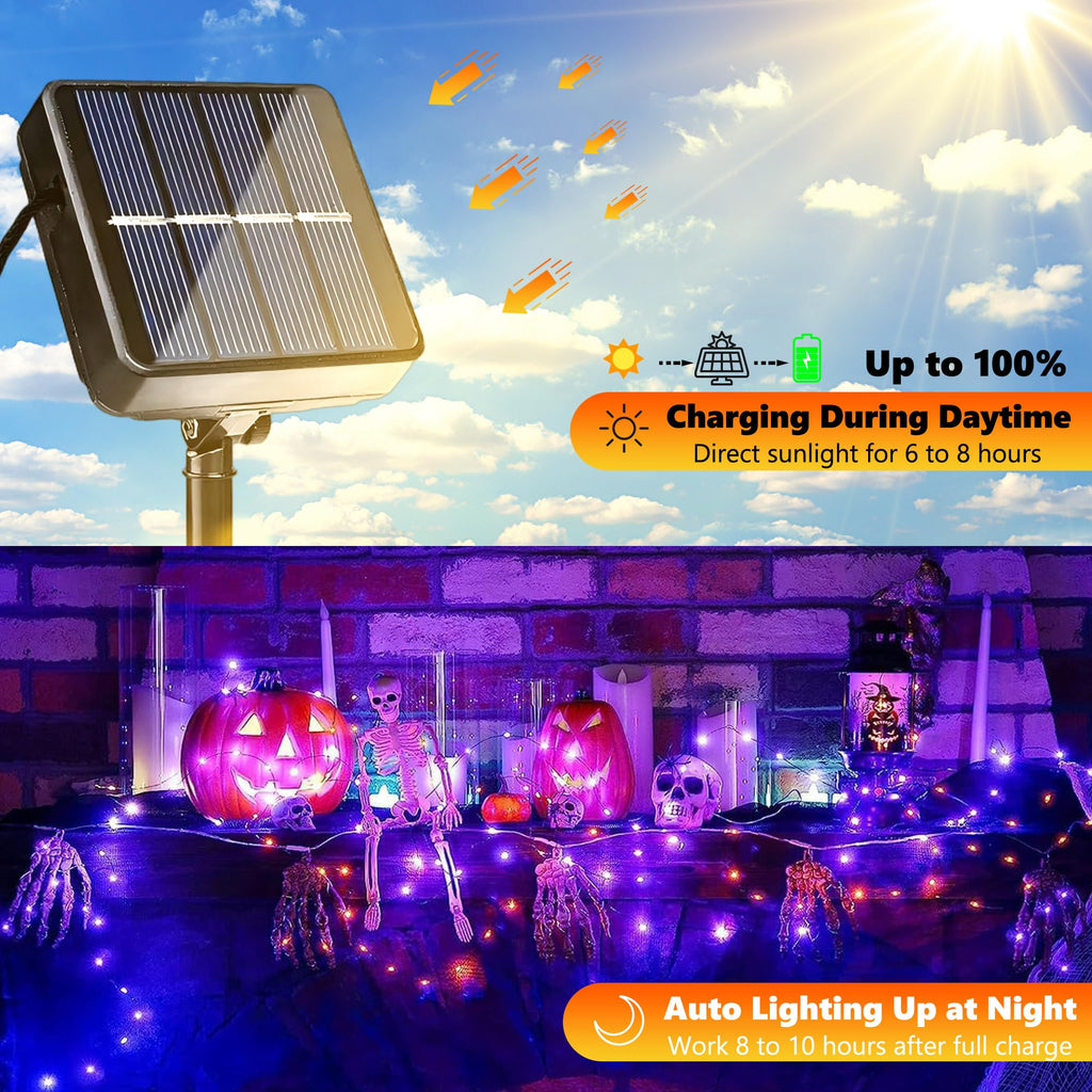 Joomer Solar Fairy Lights, 2-Pack Total 80FT 240LED Lights, Warm White