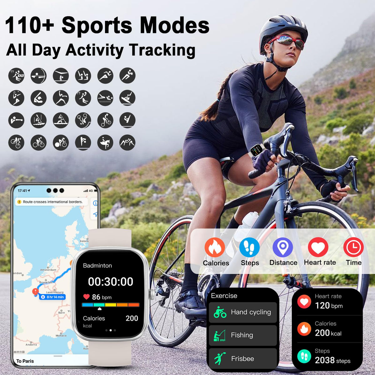 Motast Smart Watch, Fitness Tracker 1.69'' HD for Men Women