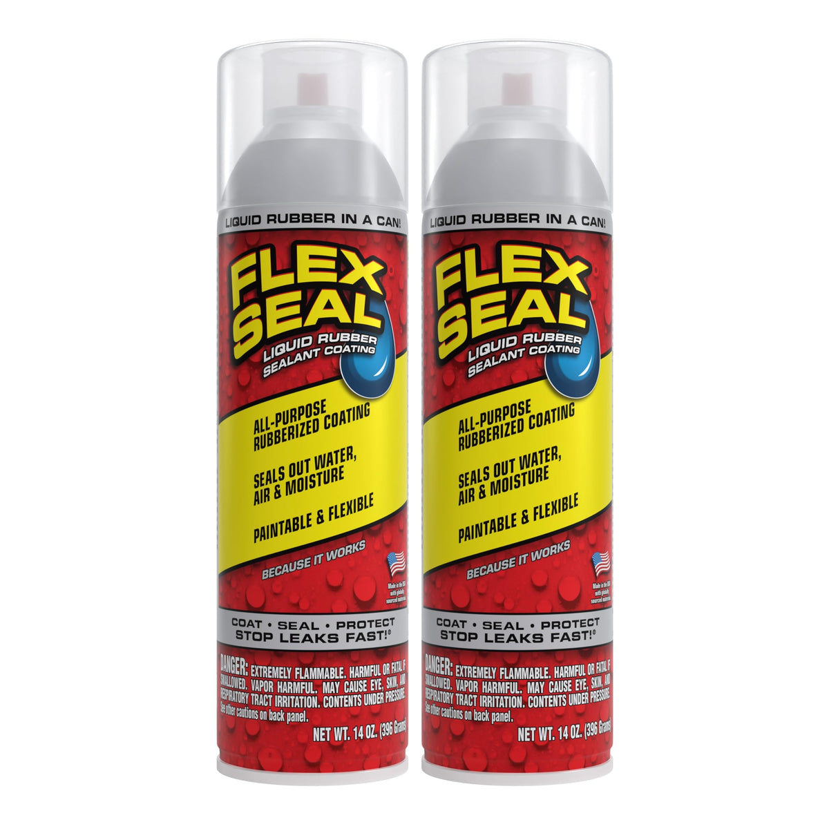 Flex Seal Spray Rubber Sealant Coating, Waterproof, Clear, 14 oz, 1-Pack