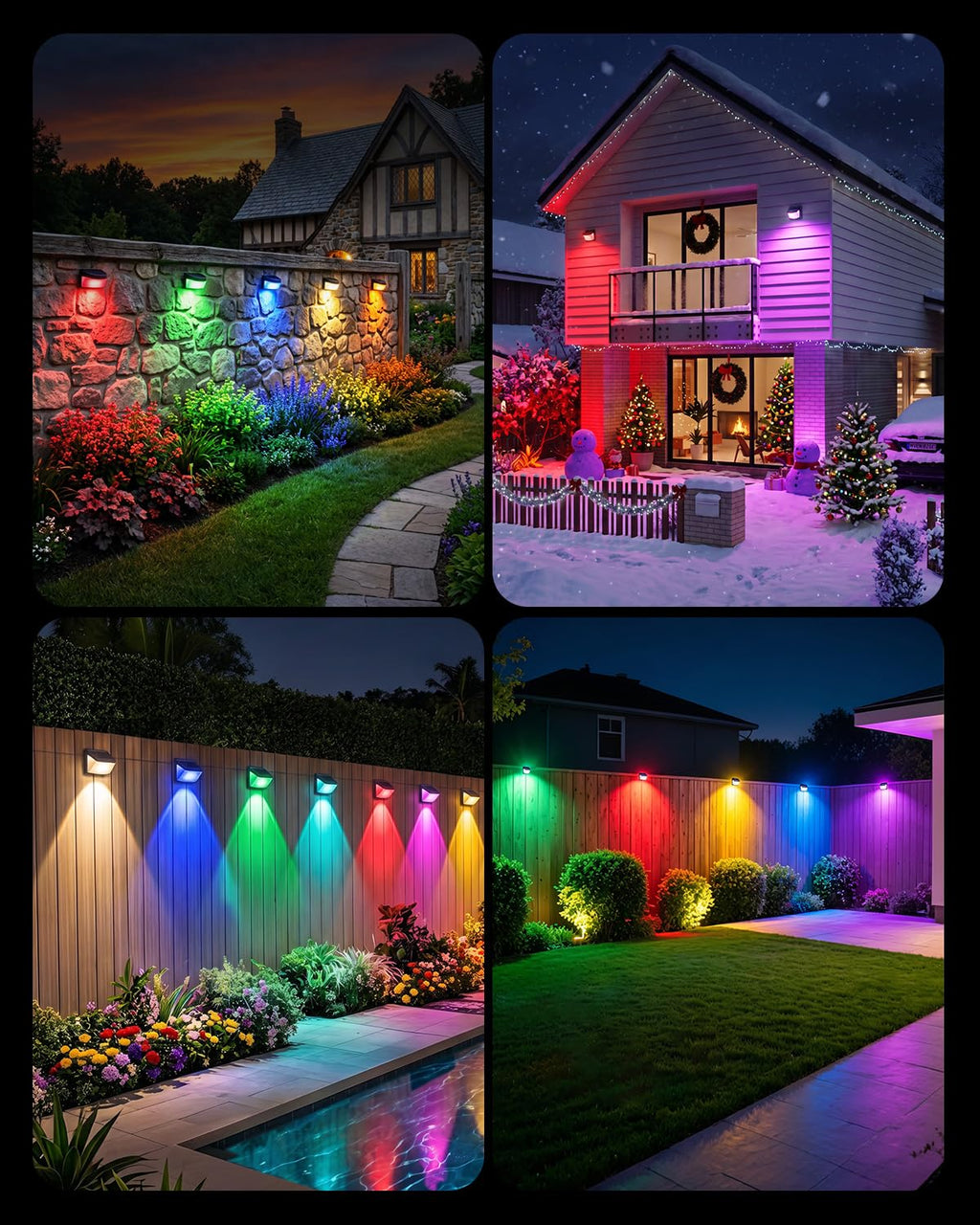 Aootek Solar Motion Sensor Lights Outdoor 120 LEDs, Black, 6 Pack