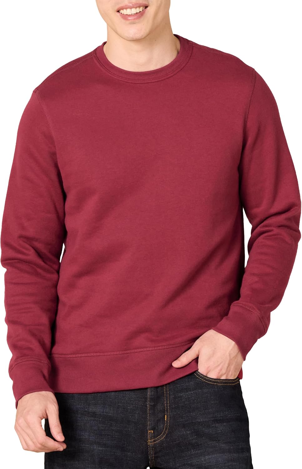 Amazon Essentials Men's Crew-Neck Fleece Sweatshirt with Ribbing (Available in Big and Tall)