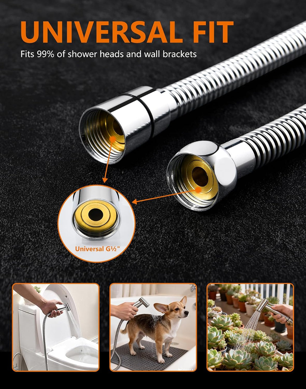 Shower Hose 3m, GRIFEMA G851-30 Stainless Steel Shower Pipe, Anti-Kink