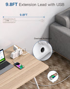 Extension Lead with USB Slots, 6 Way Outlets 5 USB (5A, 3 USB- C Port),1.6M