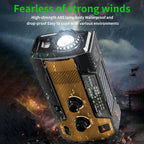 SOLARBABY Wind Up Solar Radio, Emergency Hand Crank Self Powered AM/FM Survival Solar Weather Radio with LED Flashlight,SOS Alarm,2000mAh Emergency Power Bank for Smart Phone (M-Orange)