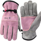 WZQH Leather Work Gloves for Men or Women.Gardening,Welding,Coffee-grey L
