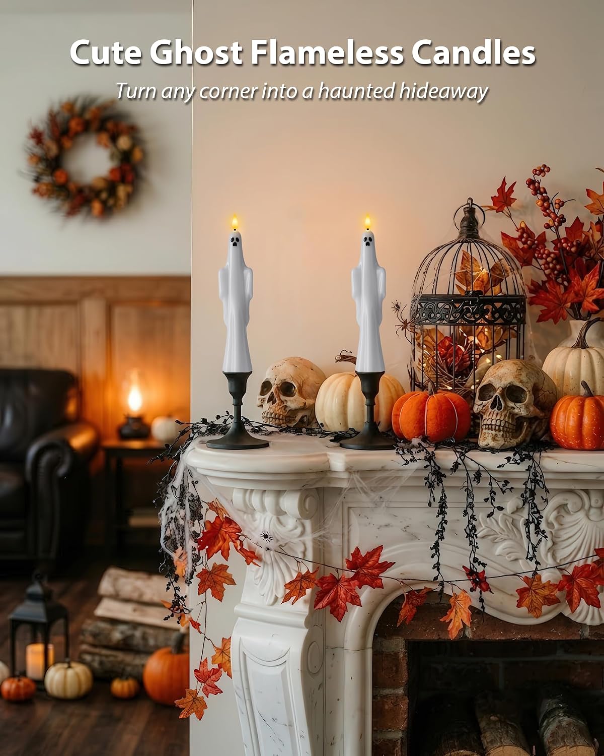 Homemory Real Wax LED Flameless Taper Candles with Remote Timer, 9.6 Inches Ivory Fake Candlesticks, Dripless Battery Operated Window Candle with 3D Flickering Flame for Fireplace Xmas Halloween