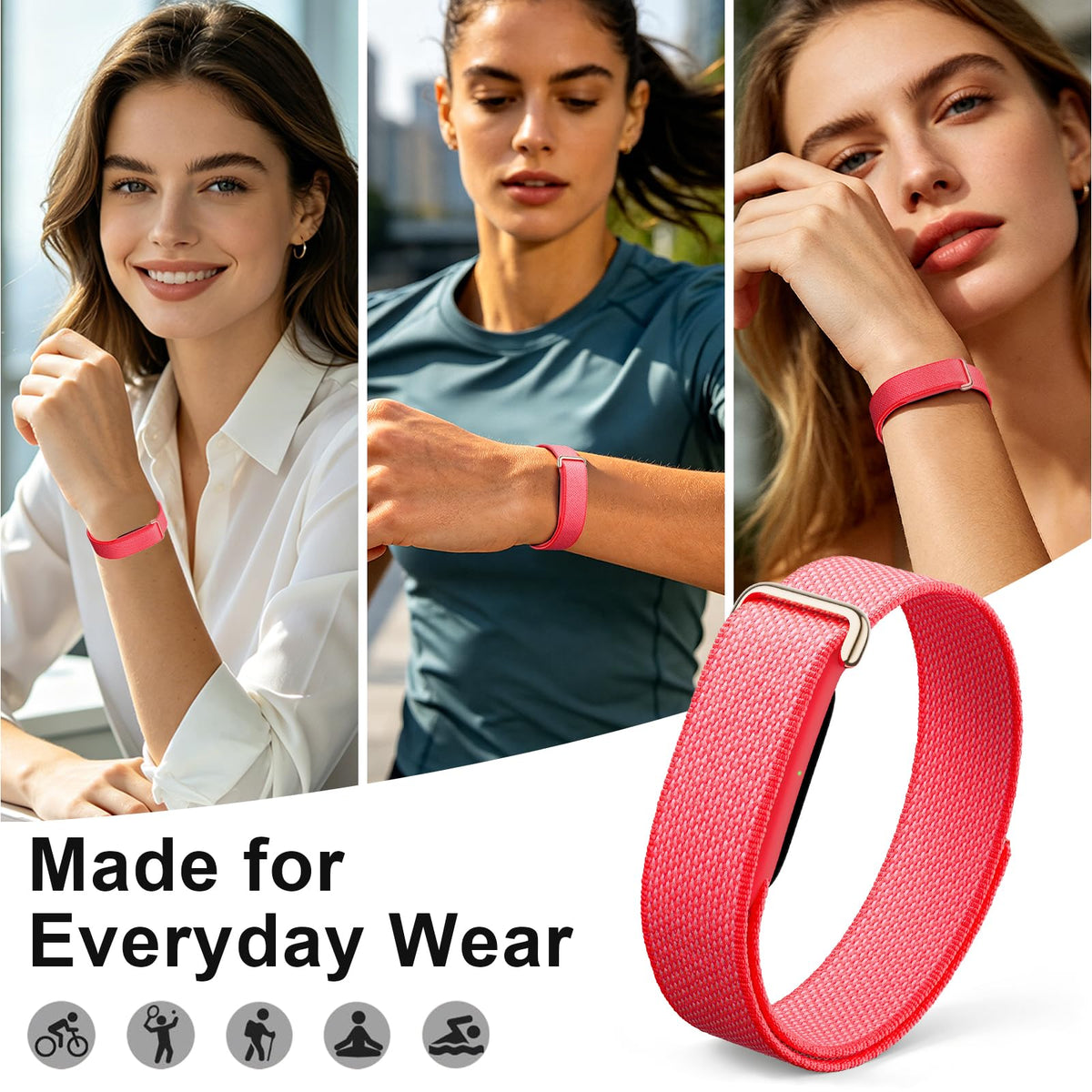 Compatible with Google Fitbit Air Strap Nylon Loop Sport Replacement Band