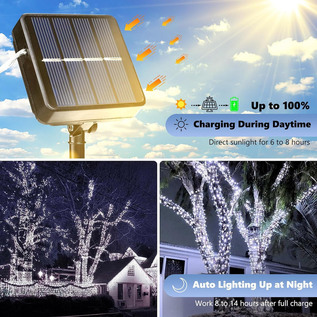 Joomer Solar Fairy Lights, 2-Pack Total 80FT 240LED Lights, Warm White