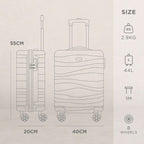Avio Carry-On Cabin Luggage 55x40x20cm | Hard Shell Suitcase 4 Wheels