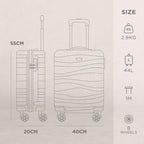 Avio Carry-On Cabin Luggage 55x40x20cm | Hard Shell Suitcase 4 Wheels
