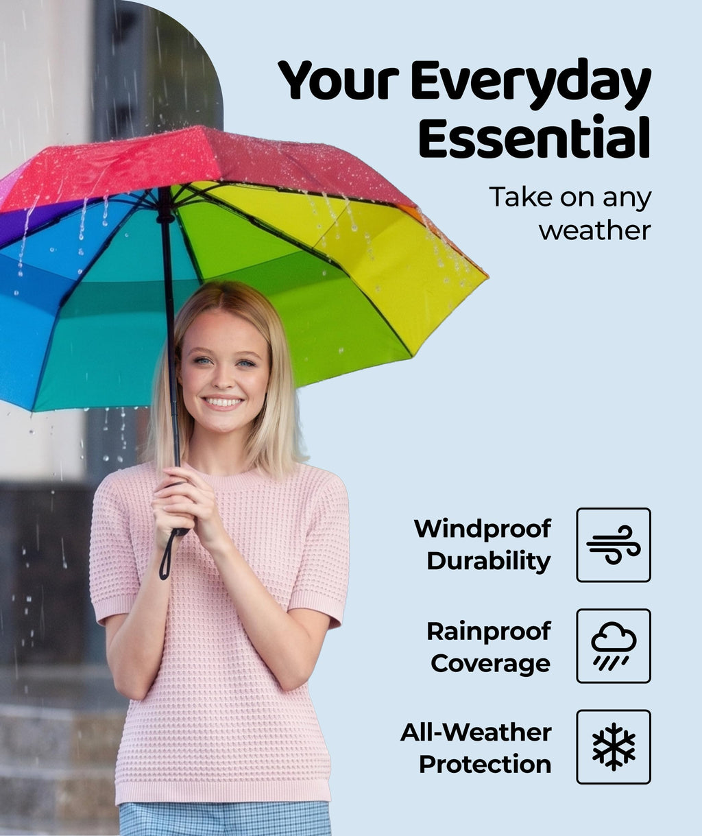 Repel Windproof Travel Umbrella - Compact & Withstands Winds up to 100MPH, Strongest Premium Auto Folding Umbrella for Rain and Sun - Durable, Light & Portable for Women & Men, Fits Backpack & Cars