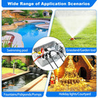 Hrensaw Medium Outdoor Electrical Box(10.6x5.5x4.5inch),Weatherproof Connection Box w/6 Cable Entry,IP54 Waterproof Extension Cord Cover Protect Power Strip,Timer,Plug,Holiday Lights,Black