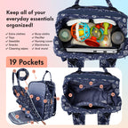 Dikaslon Baby Changing Bag Backpack, Large Nappy Back Pack Multifunction Baby Bags with Portable Changing Mat, Pacifier Holder, and Stroller Straps, for Mom and Dad