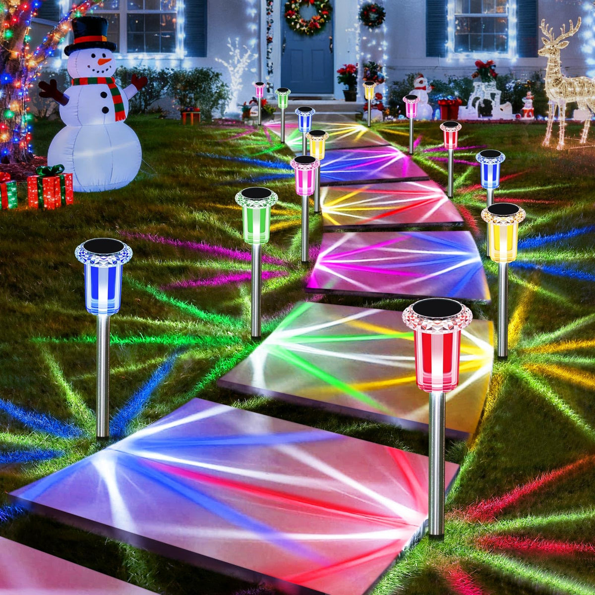 DenicMic Solar Halloween Lights Outdoor Waterproof 10 Pack Halloween Decor