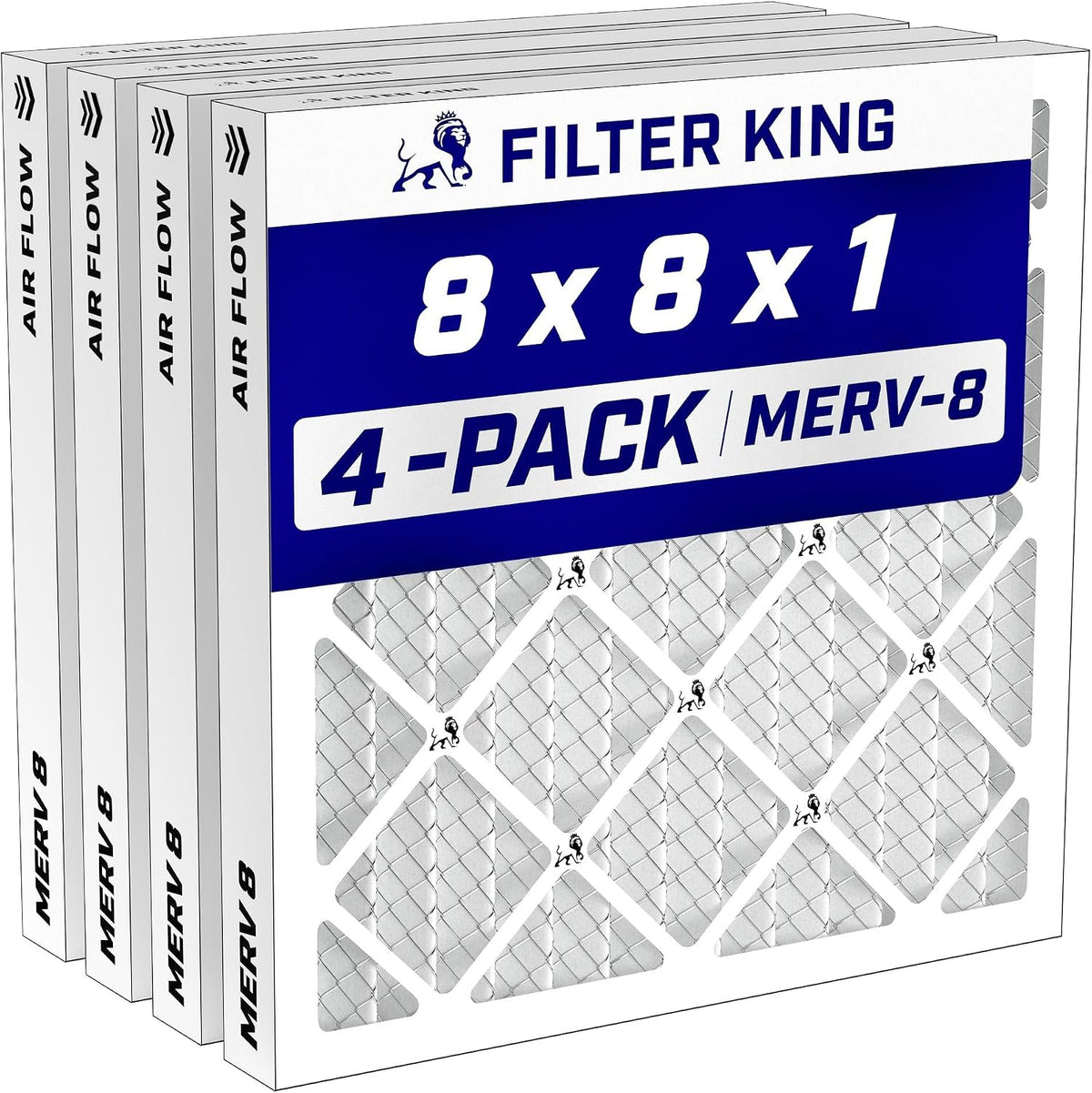 Filter King 24x30x1 Air Filter MERV 8, AC Furnace Filters (4-Pack)