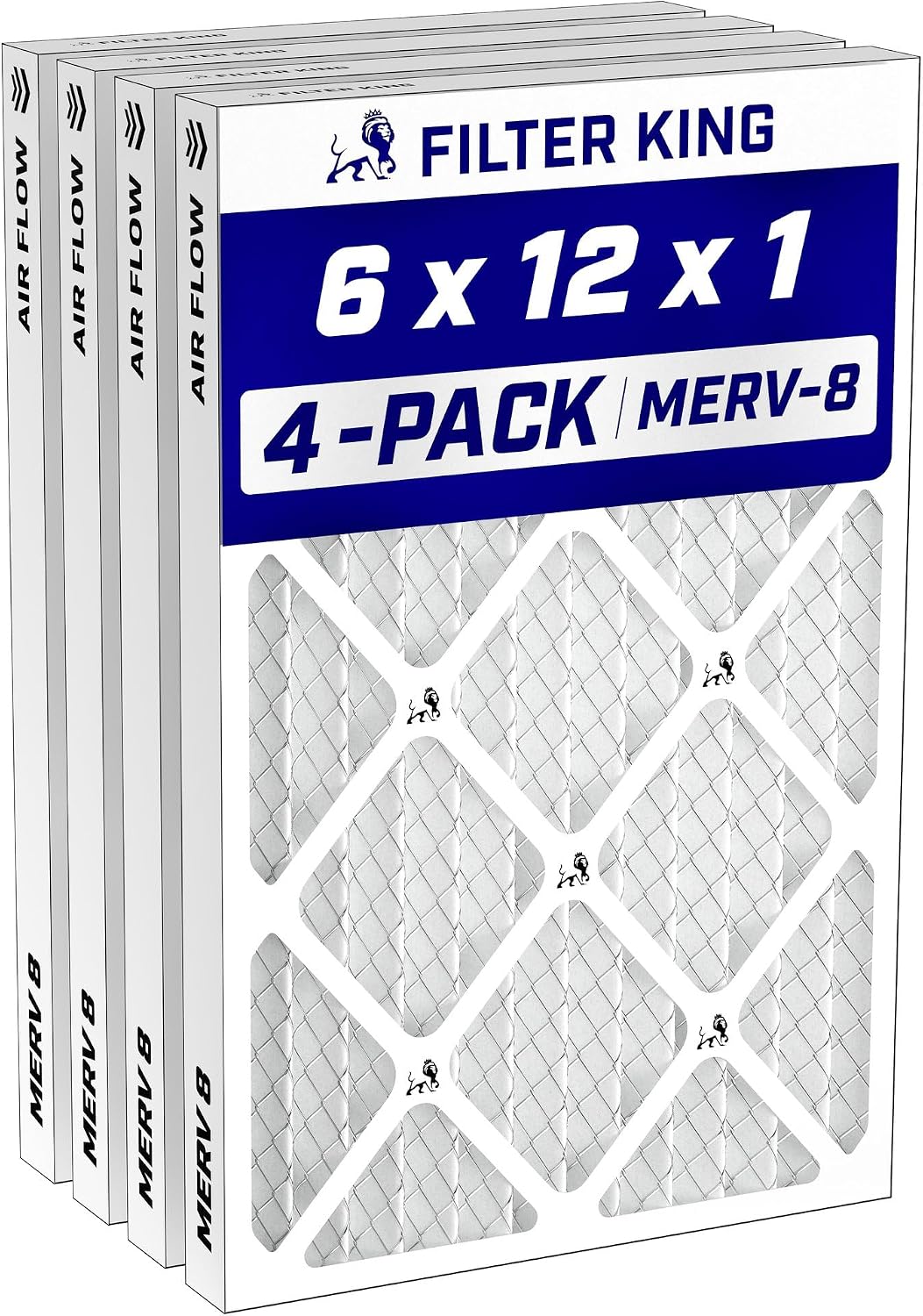 Filter King 24x30x1 Air Filter MERV 8, AC Furnace Filters (4-Pack)